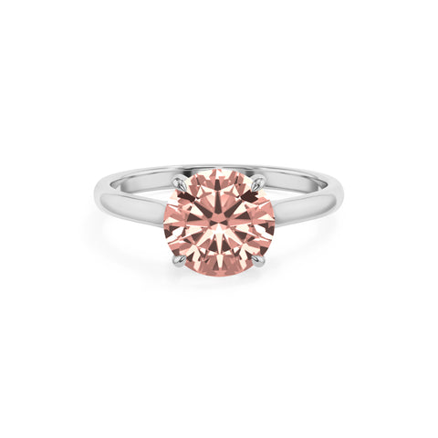 natural morganite round solitaire engagement ring