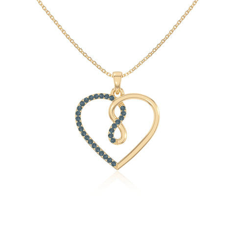 natural london-blue-topaz infinity heart necklaces in yellow gold vermeil 