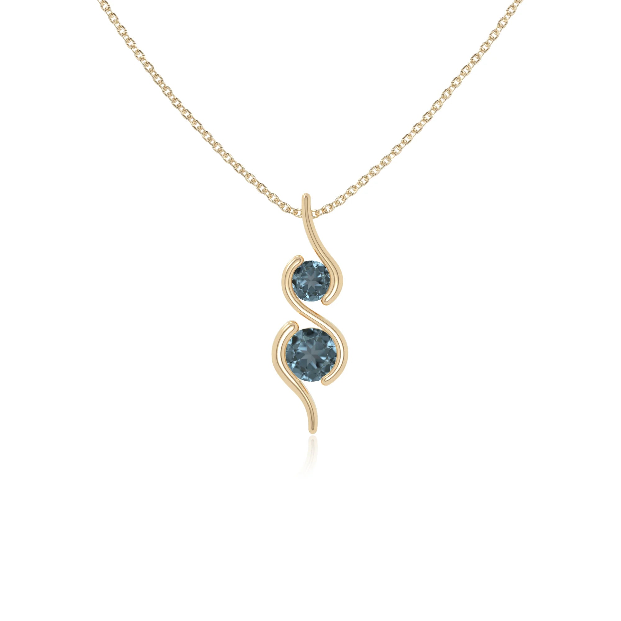 natural london-blue-topaz 2 stone infinity necklaces in yellow gold vermeil 