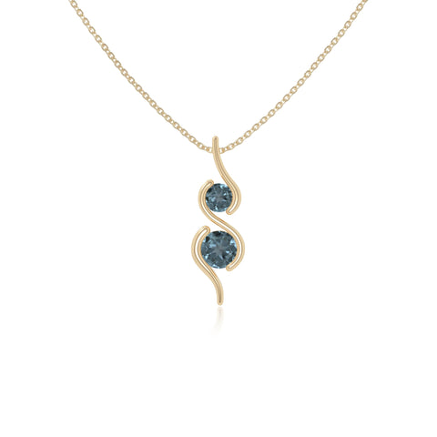 natural london-blue-topaz 2 stone infinity necklaces in yellow gold vermeil 