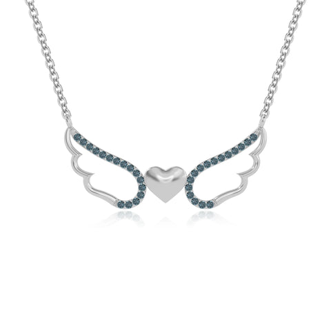 natural london-blue-topaz angel wings heart necklaces in sterling silver 