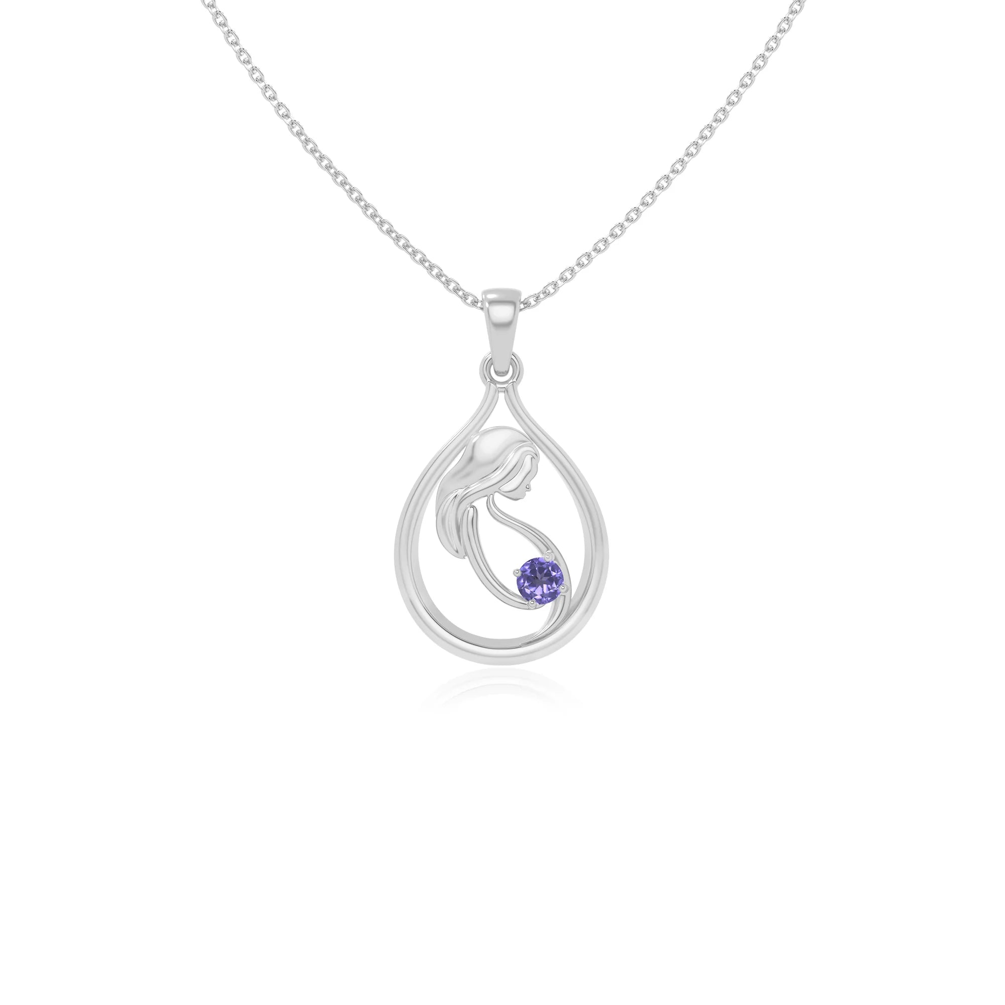natural tanzanite mom to be necklaces in sterling silver 