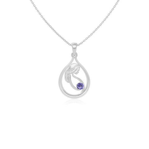 natural tanzanite mom to be necklaces in sterling silver 