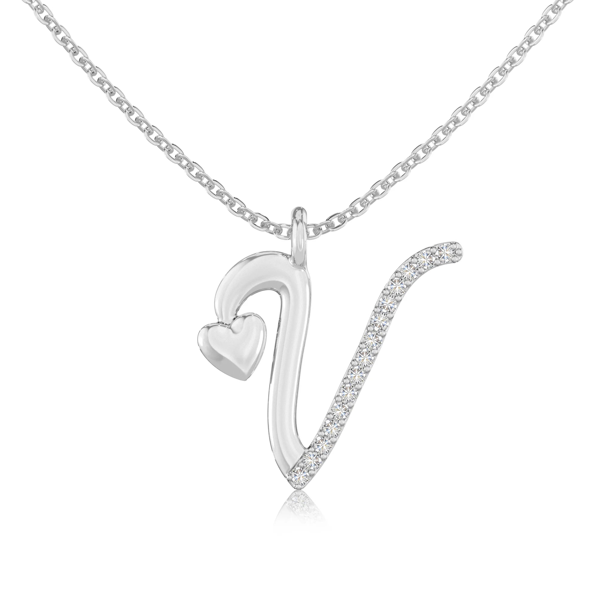 moissanite Initials necklaces in sterling silver 