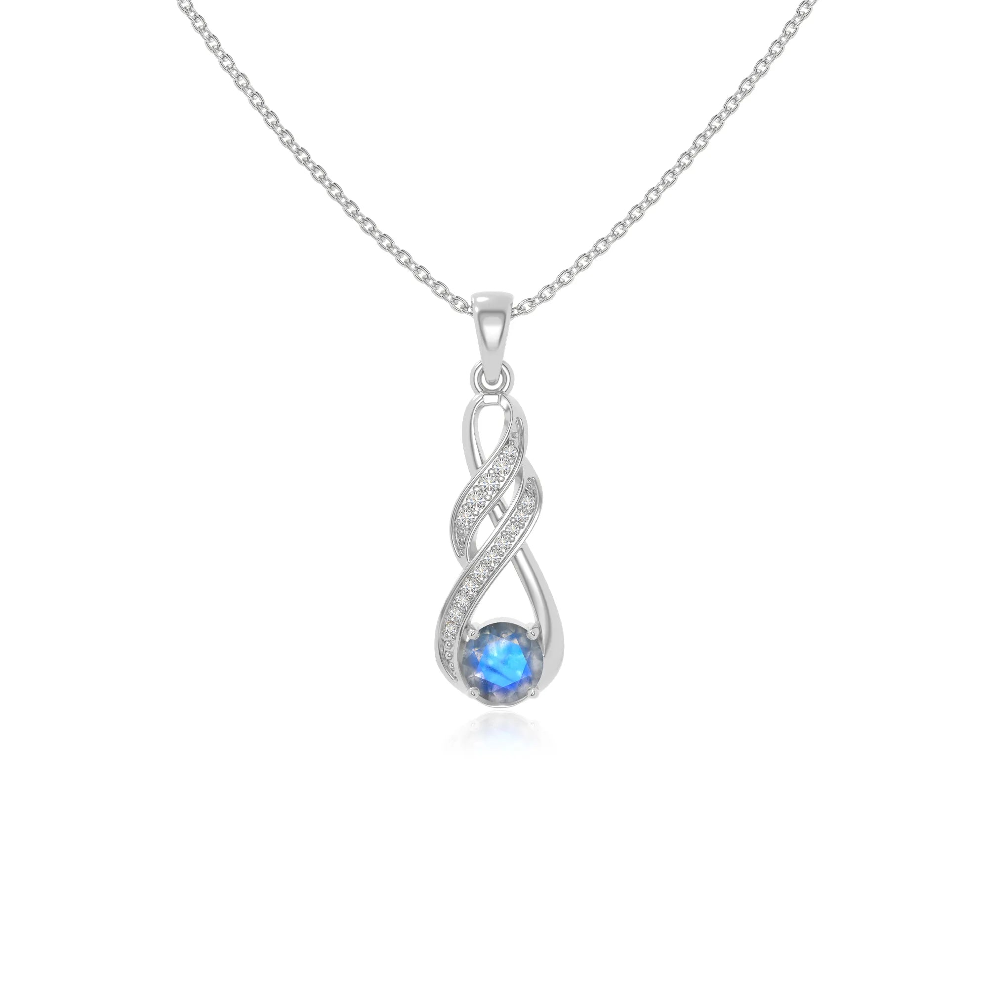 natural labradorite infinity necklaces in sterling silver 