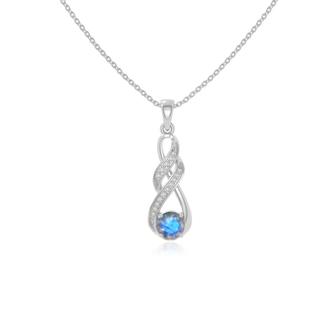 natural labradorite infinity necklaces in sterling silver 