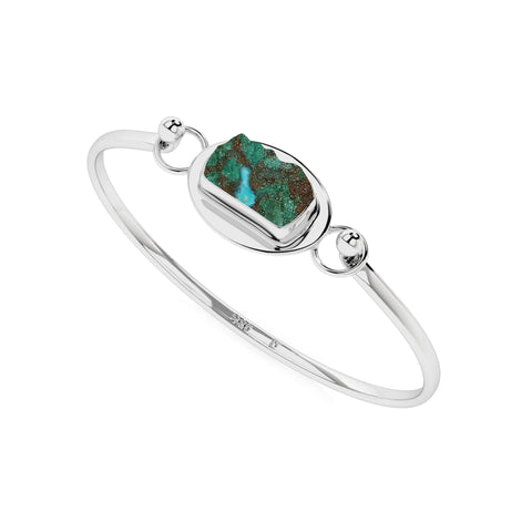 natural chrysocolla rough shape twister bracelet