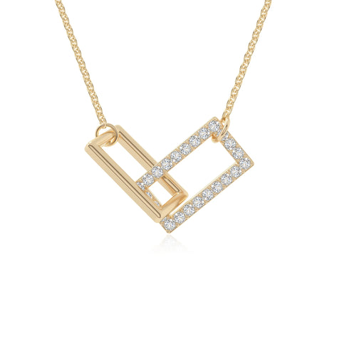 moissanite interlock necklaces in yellow gold vermeil 