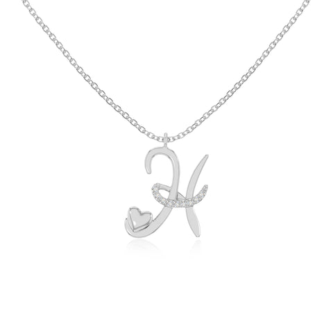 moissanite Initials necklaces in sterling silver 