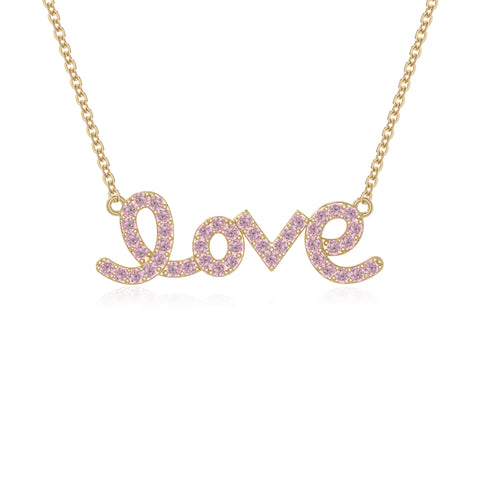 natural pink-tourmaline infinity love knot necklaces in yellow gold vermeil 
