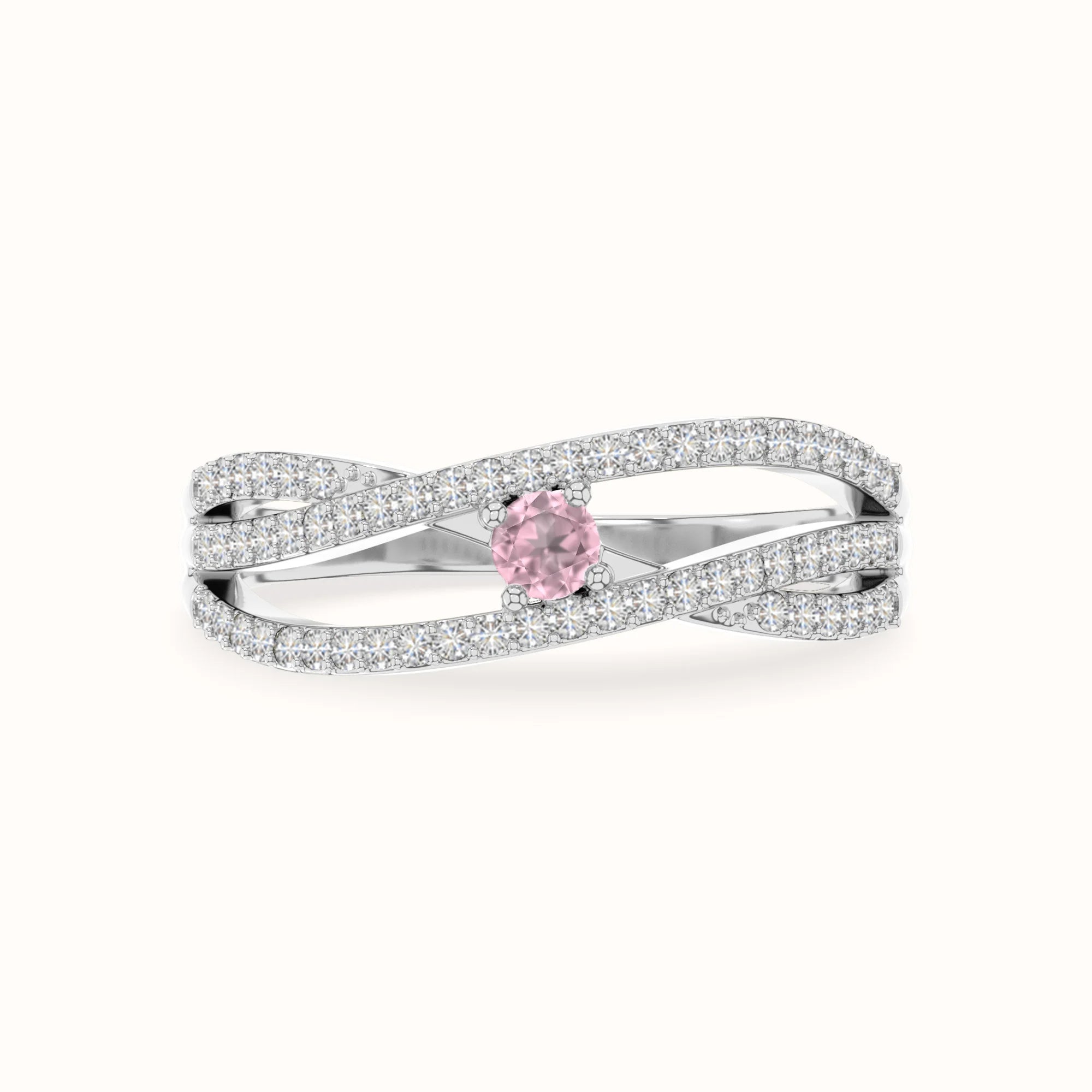 natural pink tourmaline promise rings in sterling silver 