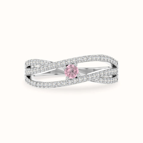 natural pink tourmaline promise rings in sterling silver 