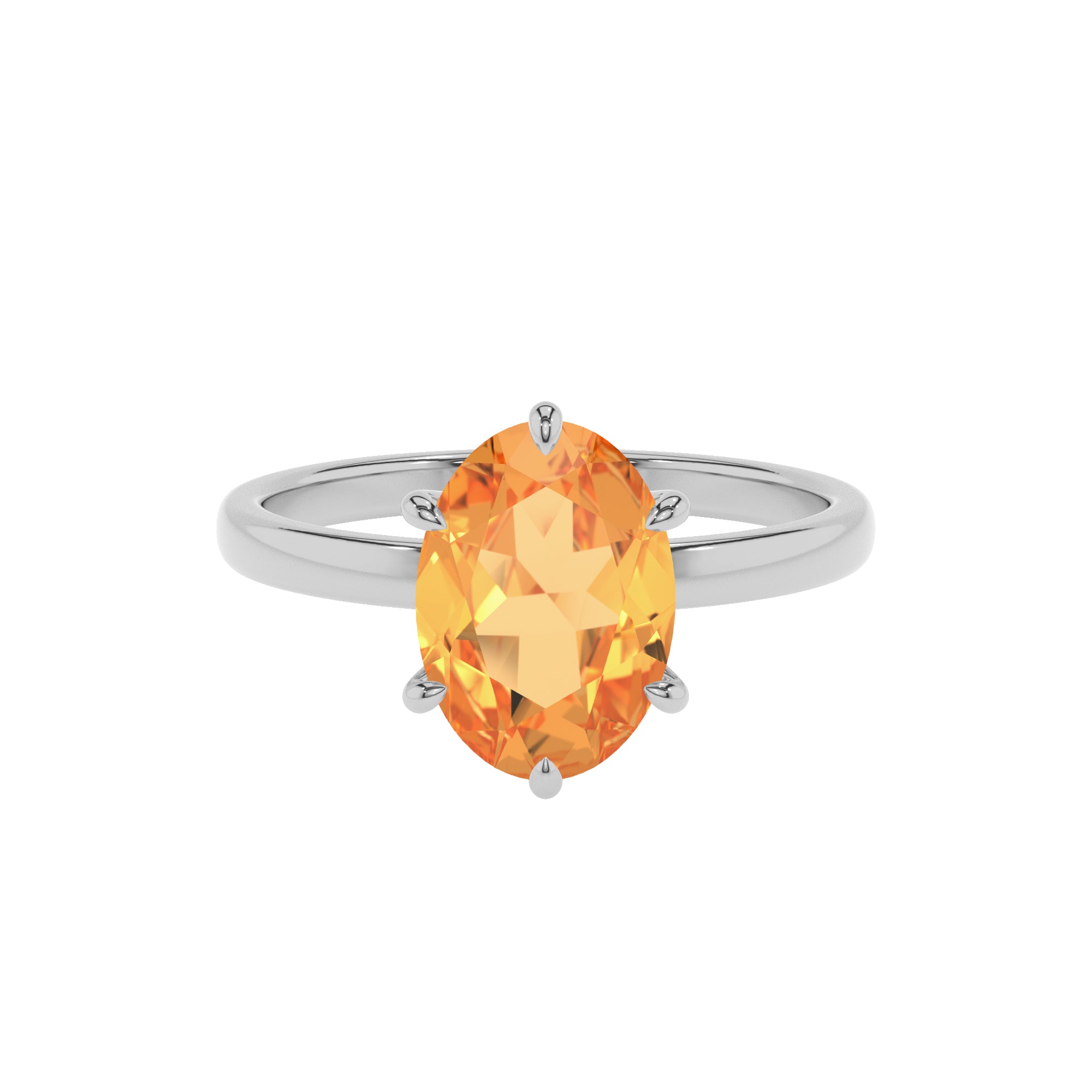 lab-grown citrine oval solitaire engagement ring