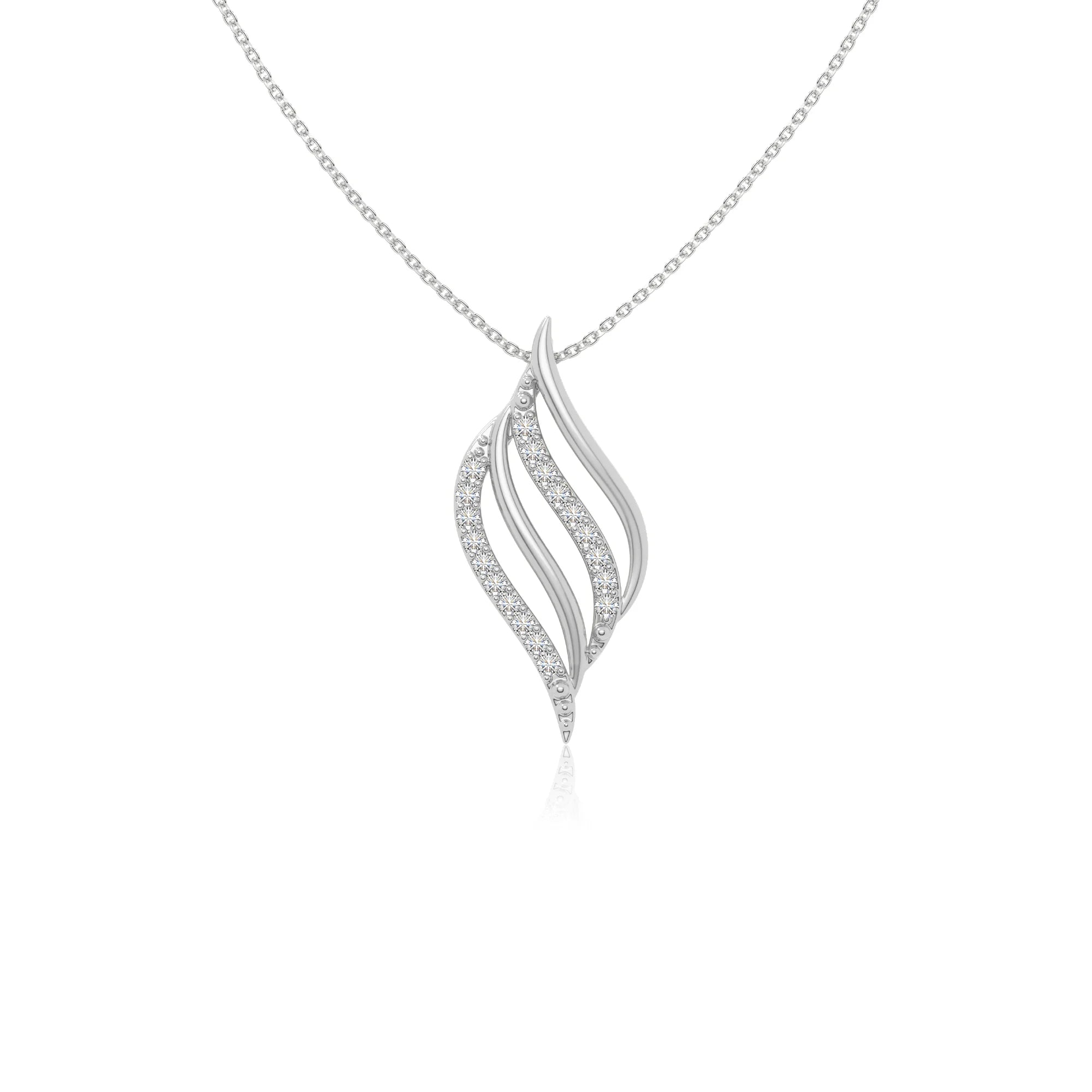 moissanite flame necklaces in sterling silver 