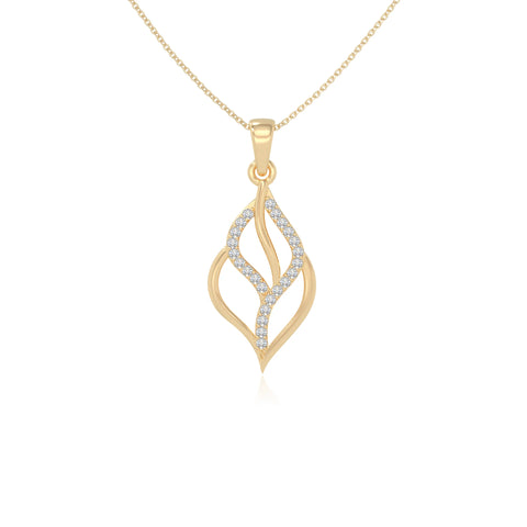 moissanite leaf necklaces in yellow gold vermeil 