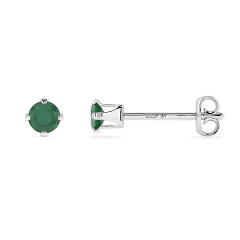 natural emerald round shape stud earrings