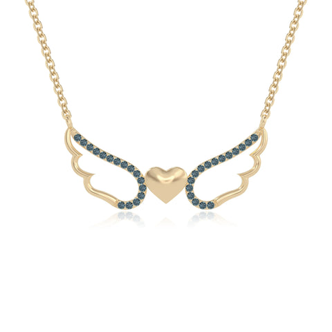 natural london-blue-topaz angel wings heart necklaces in yellow gold vermeil 