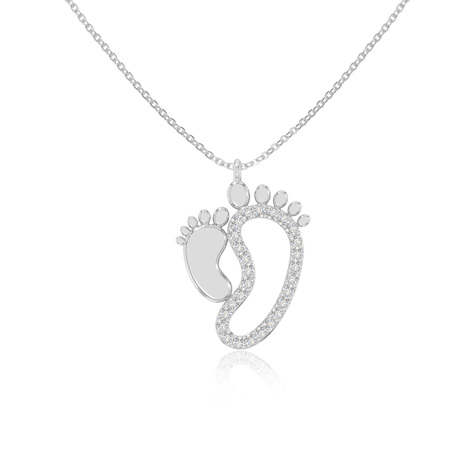 moissanite mother child necklaces in sterling silver 