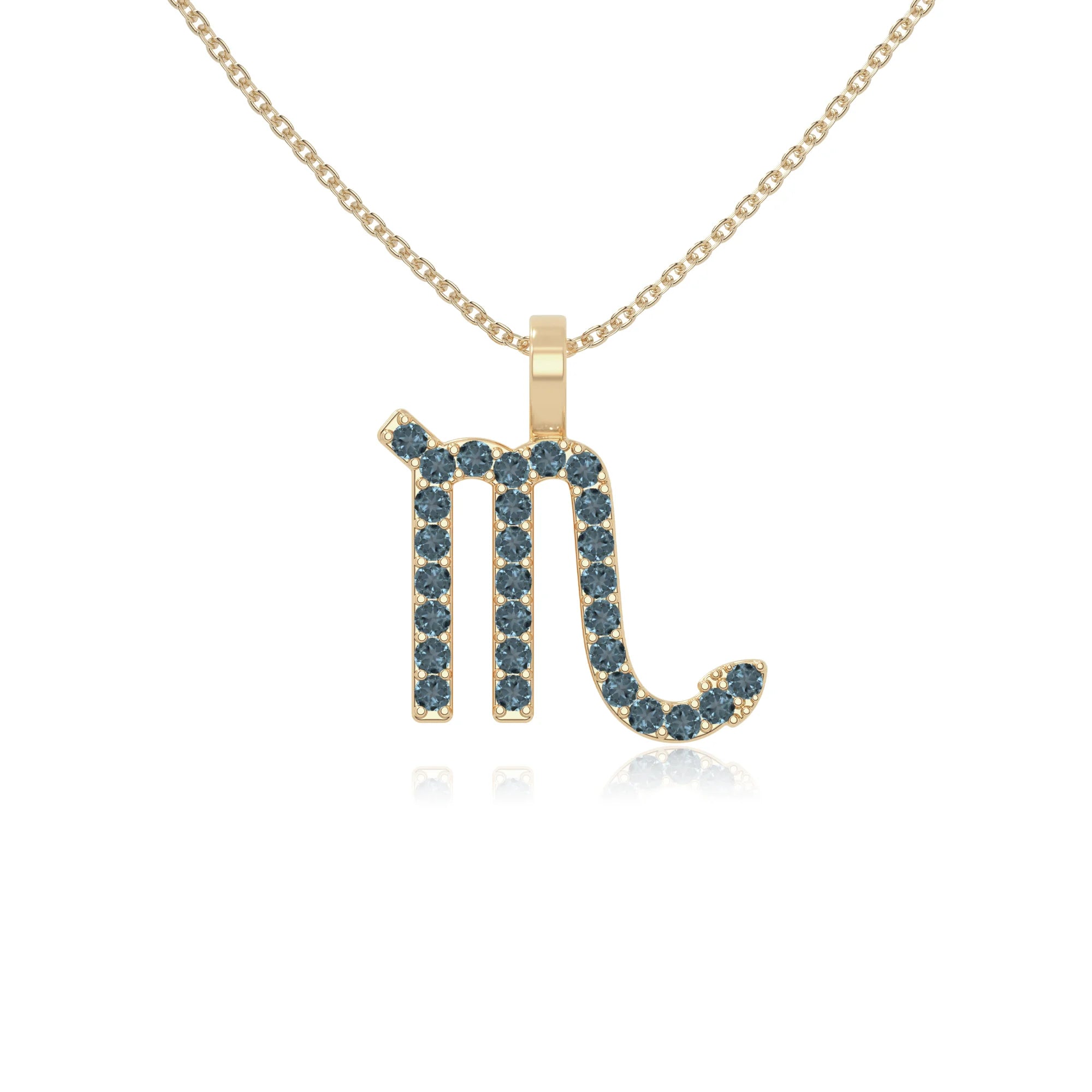 natural london-blue-topaz scorpio zodiac necklaces in yellow gold vermeil 