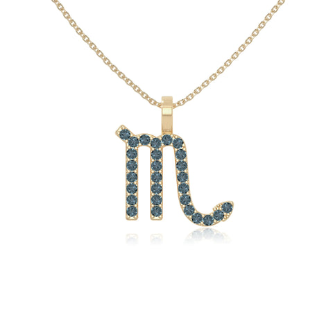 natural london-blue-topaz scorpio zodiac necklaces in yellow gold vermeil 