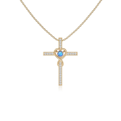 natural labradorite infinity cross necklaces in yellow gold vermeil 