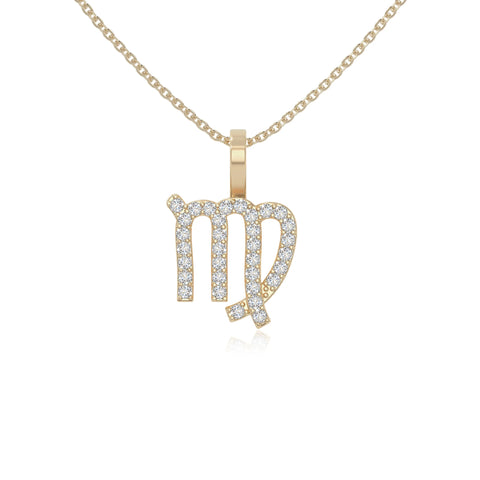 moissanite virgo zodiac necklaces in yellow gold vermeil 