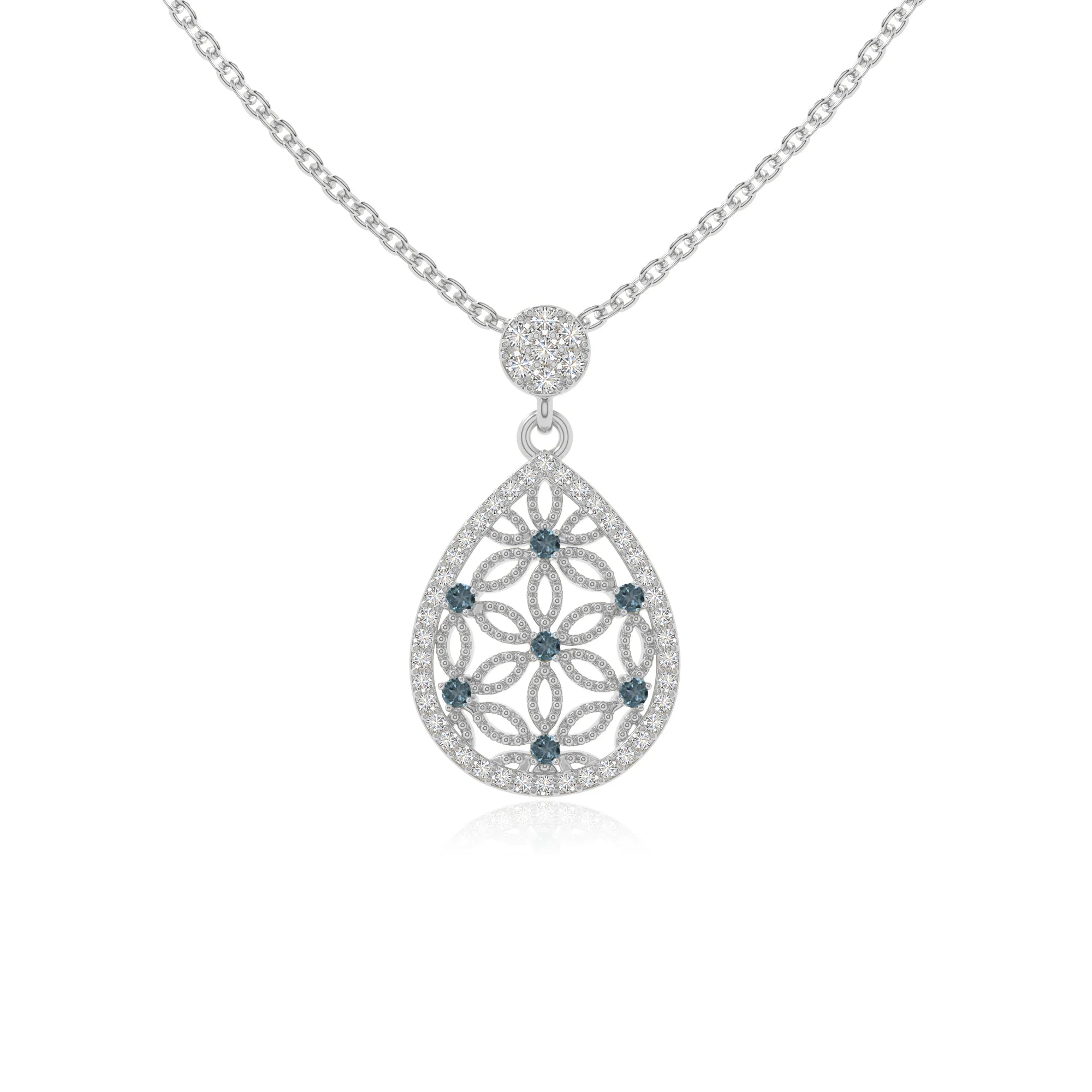 natural london-blue-topaz infinity love knot necklaces in sterling silver 