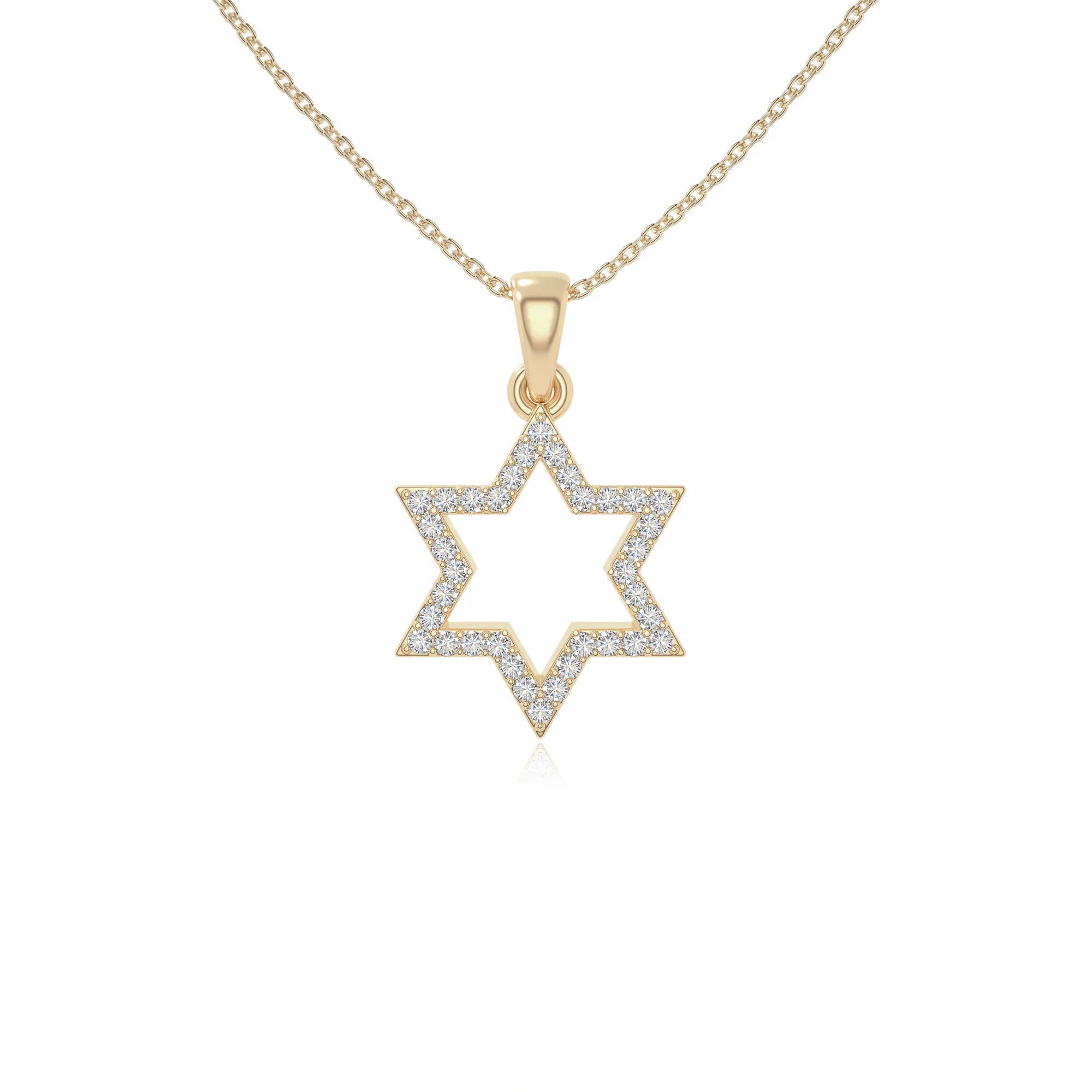 moissanite star of david necklaces in yellow gold vermeil 