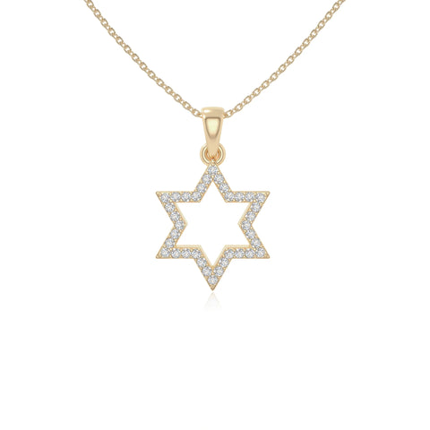 moissanite star of david necklaces in yellow gold vermeil 