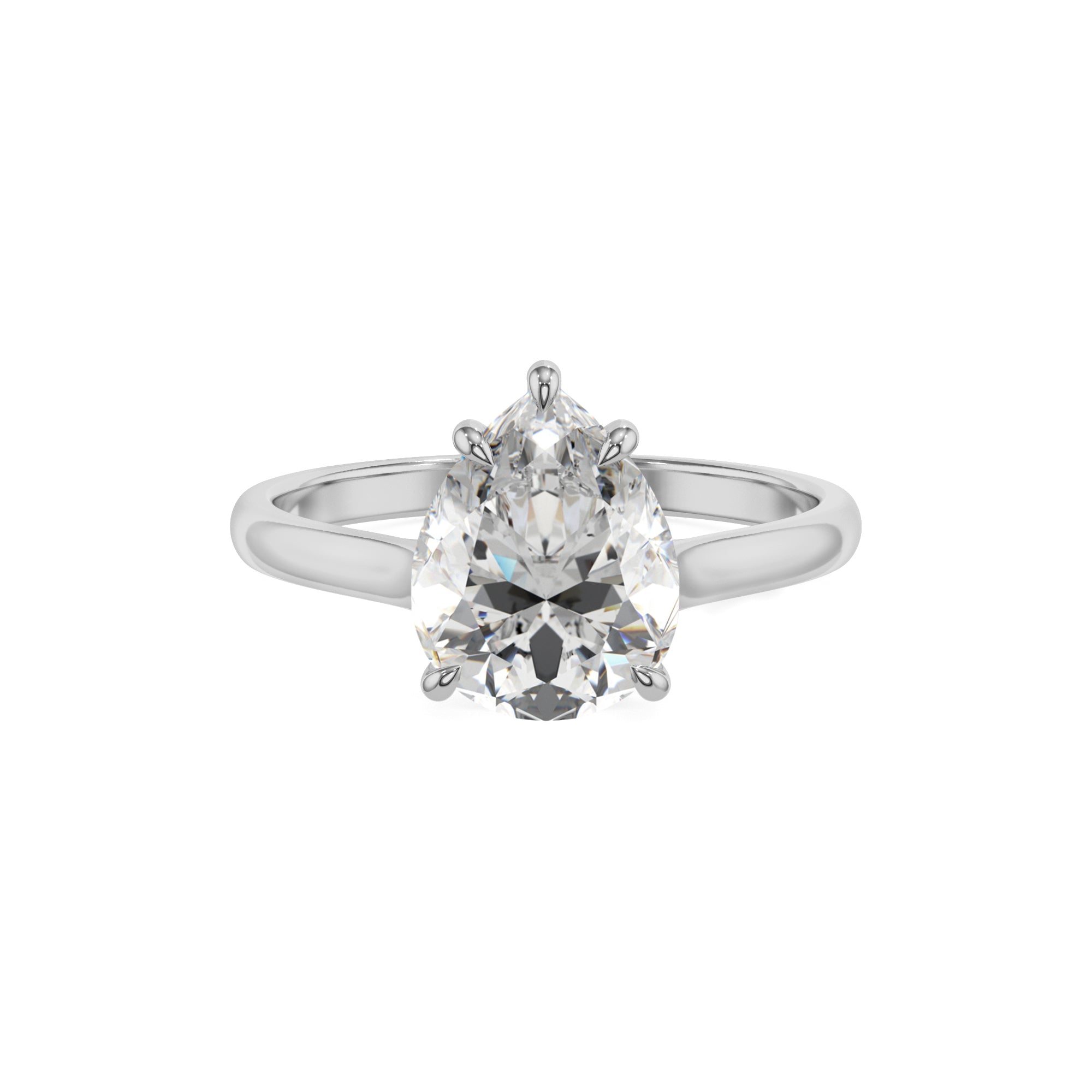 lab grown moissanite pear solitaire engagement ring