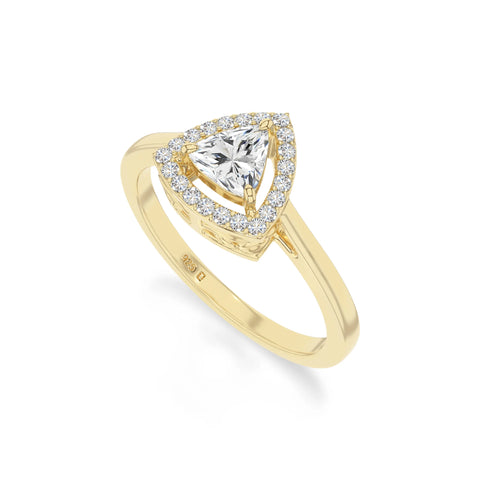 natural moissanite solitaire halo engagement rings in yellow gold vermeil