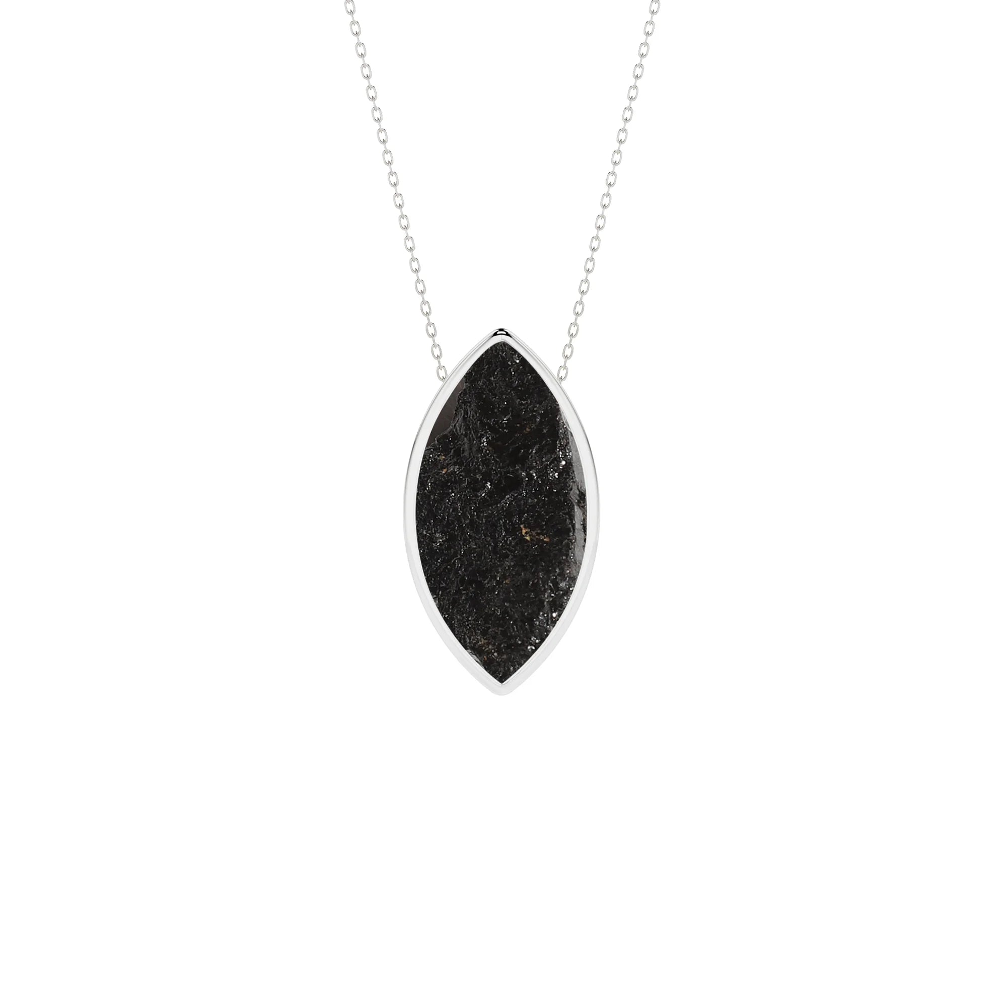 natural shungite marquise shape pendant necklace