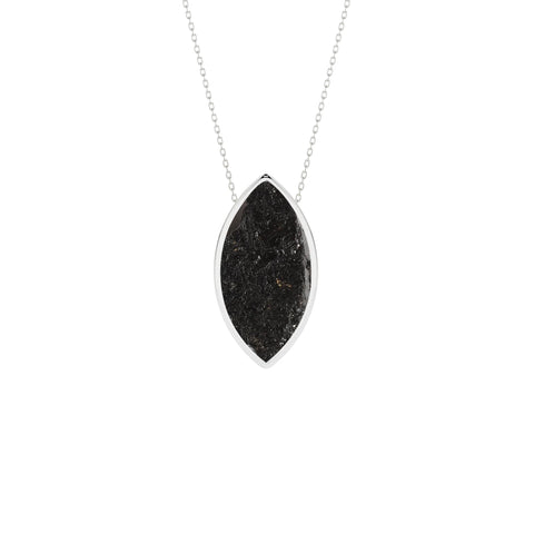 natural shungite marquise shape pendant necklace