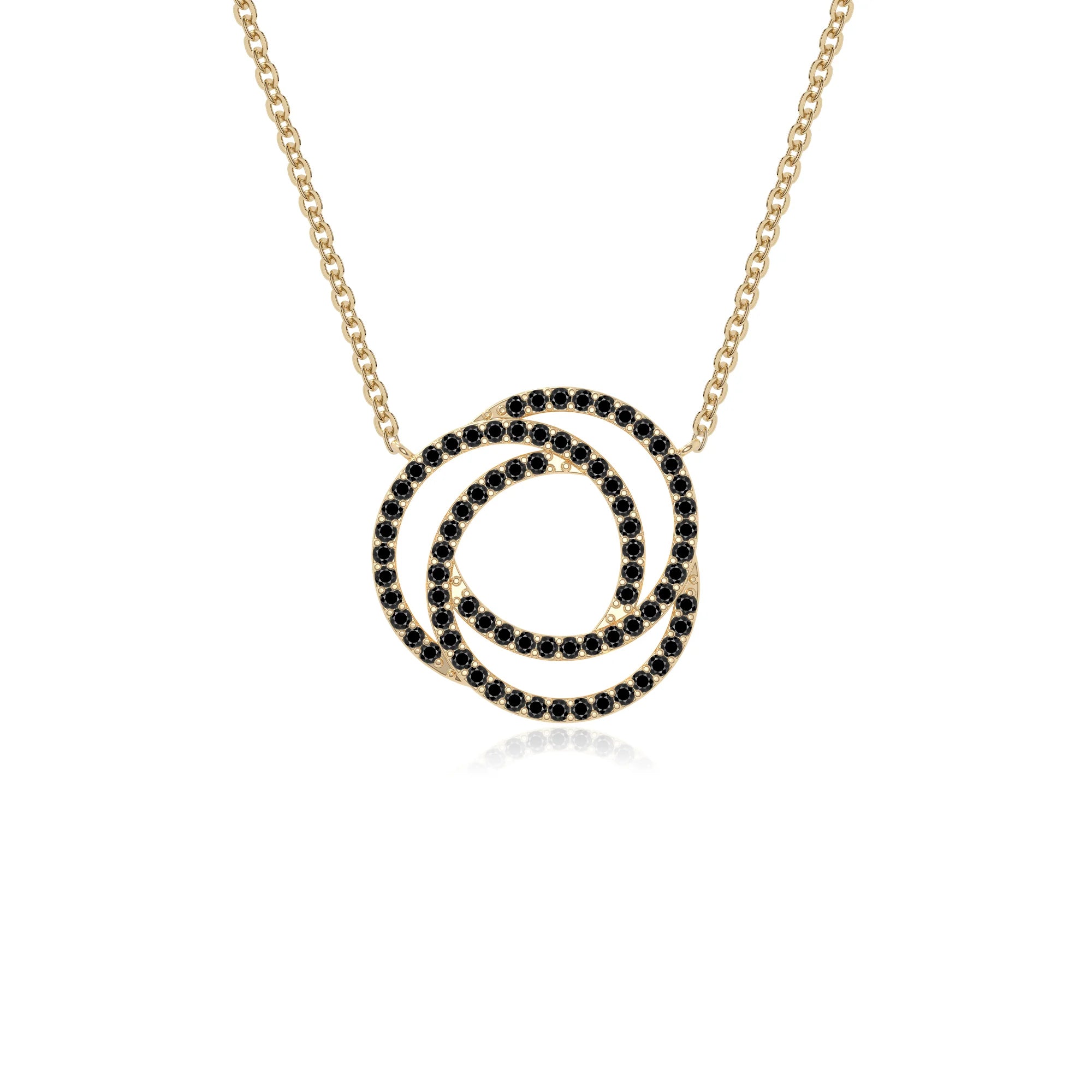 natural black-onyx infinity love knot necklaces in yellow gold vermeil 