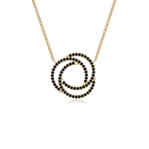 natural black-onyx infinity love knot necklaces in yellow gold vermeil 