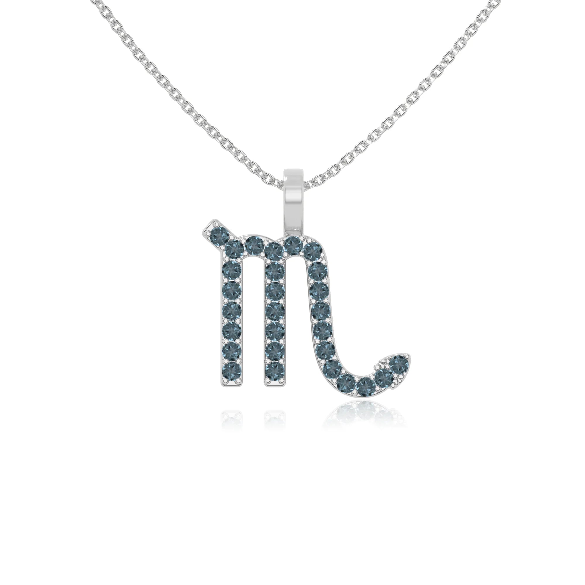 natural london-blue-topaz scorpio zodiac necklaces in sterling silver 