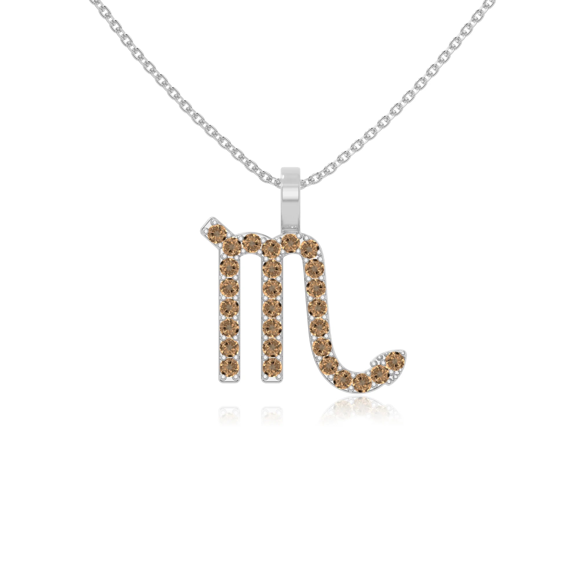 natural citrine scorpio zodiac necklaces in sterling silver 