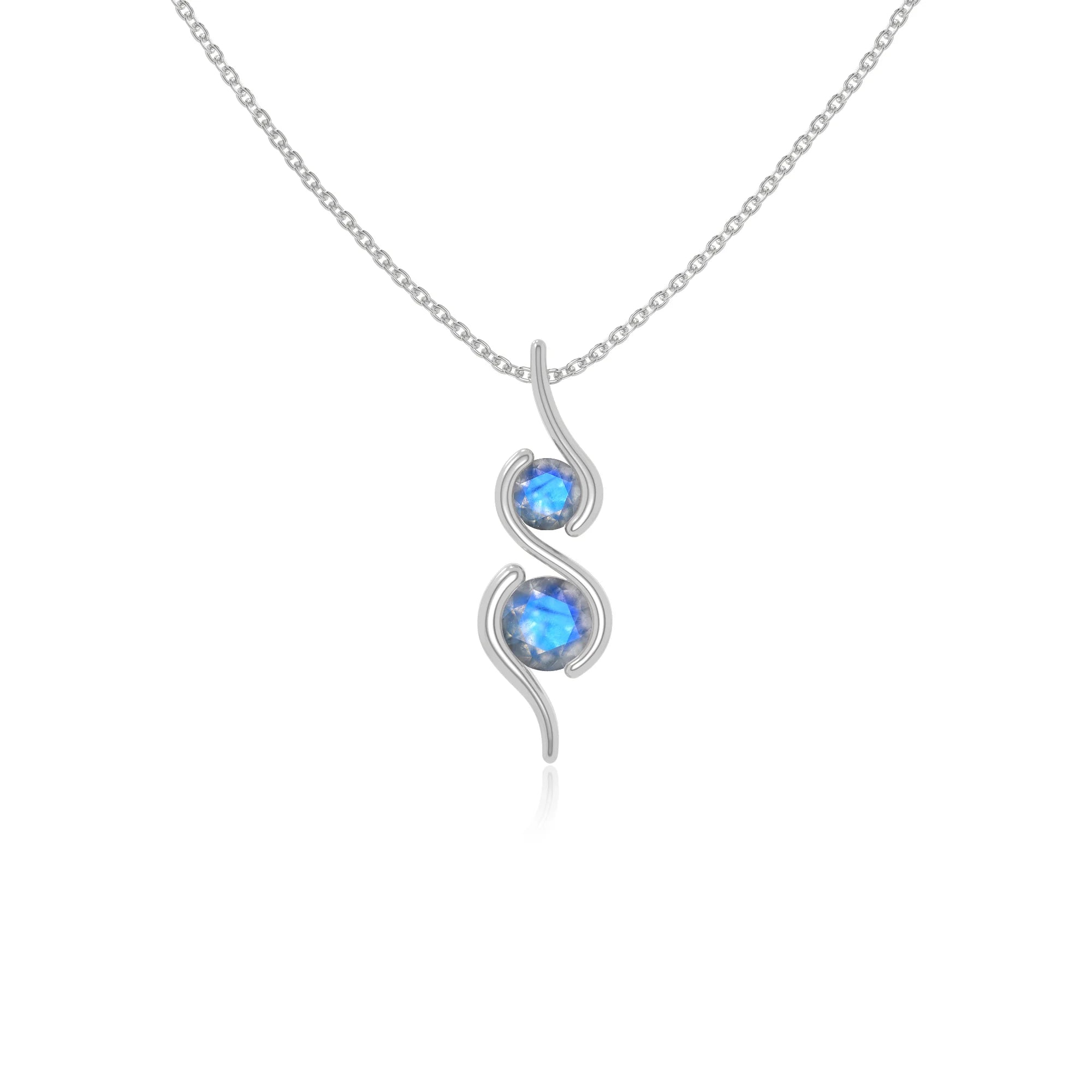 natural labradorite 2 stone infinity necklaces in sterling silver 