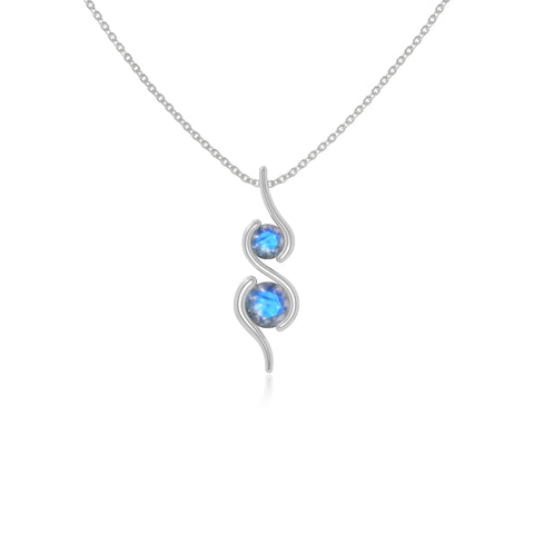 natural labradorite 2 stone infinity necklaces in sterling silver 