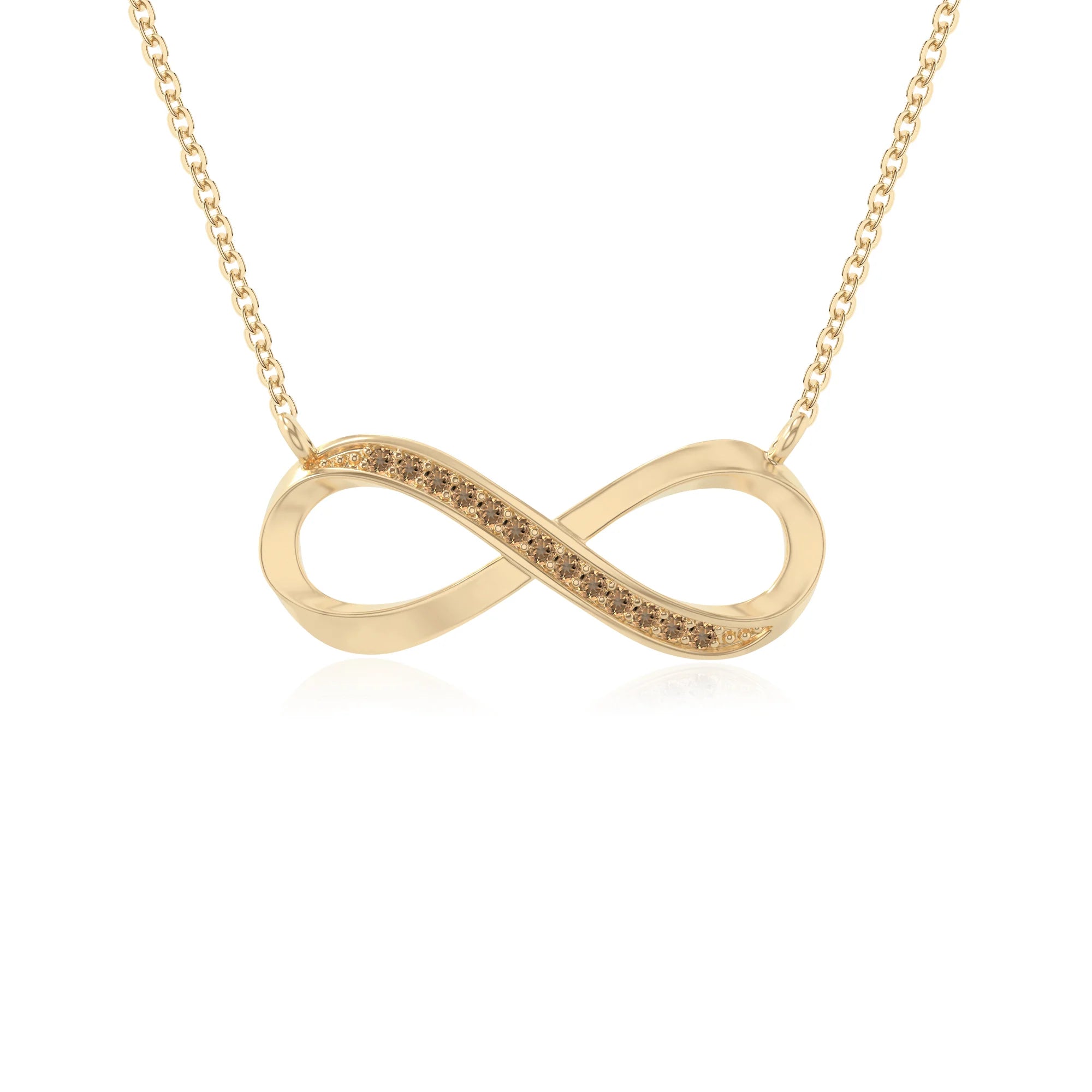 natural citrine infinity necklaces in yellow gold vermeil 