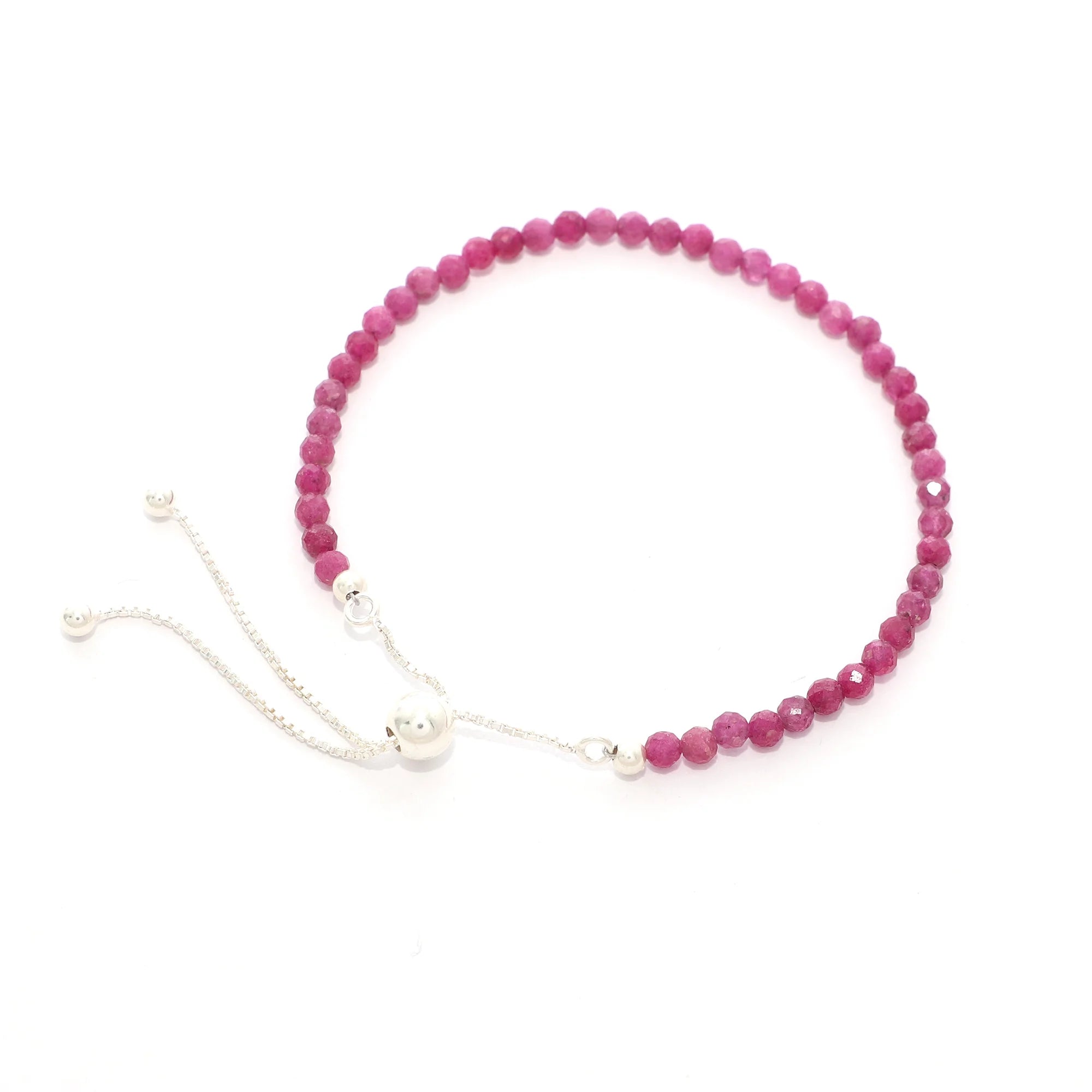 natural ruby round shape bolo bracelet