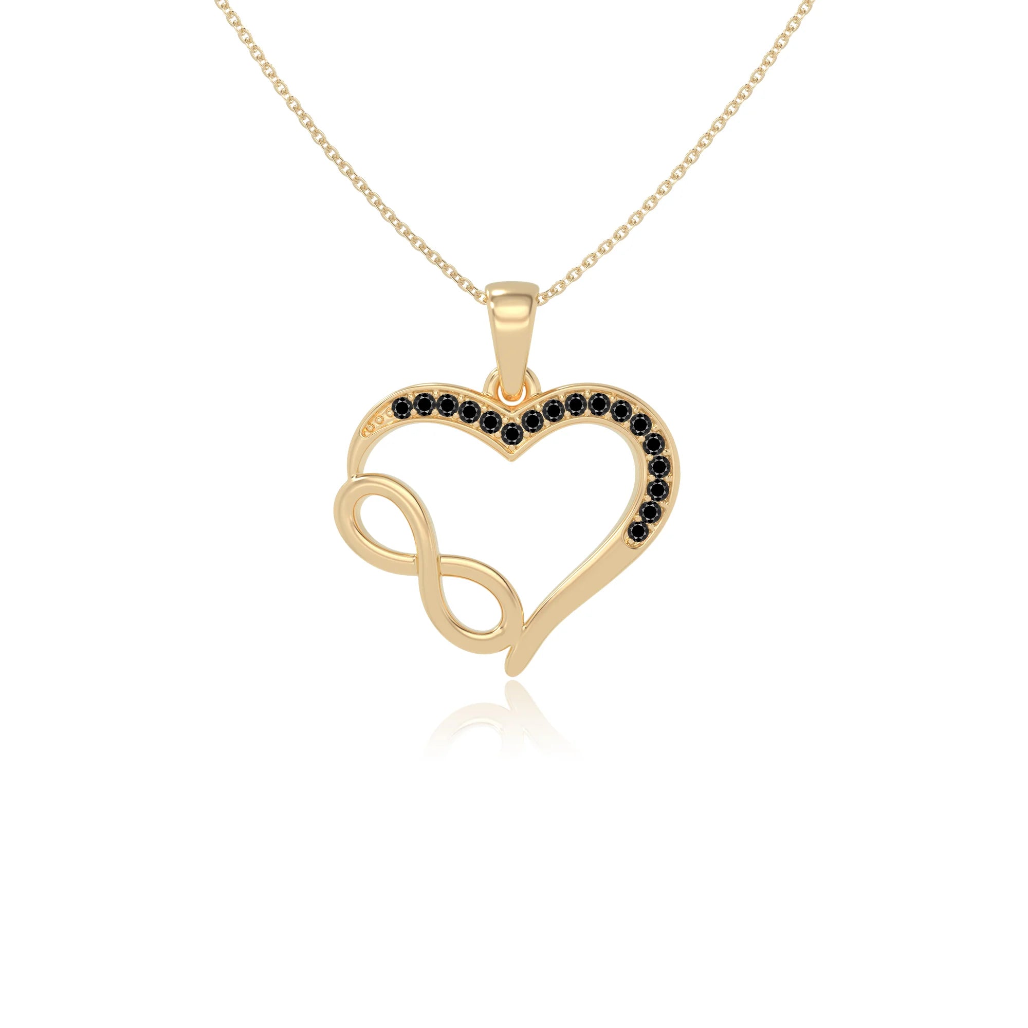 natural black-onyx infinity necklaces in yellow gold vermeil 