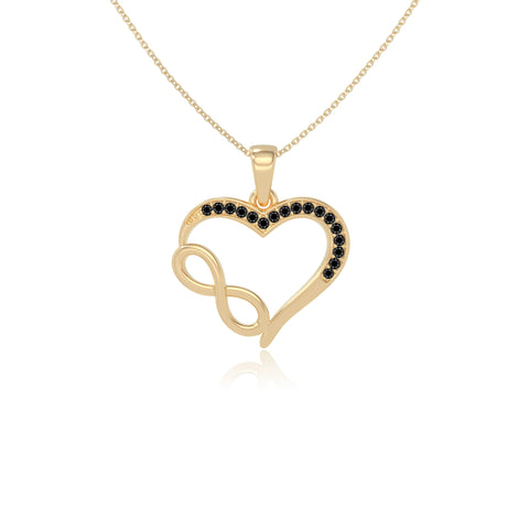natural black-onyx infinity necklaces in yellow gold vermeil 