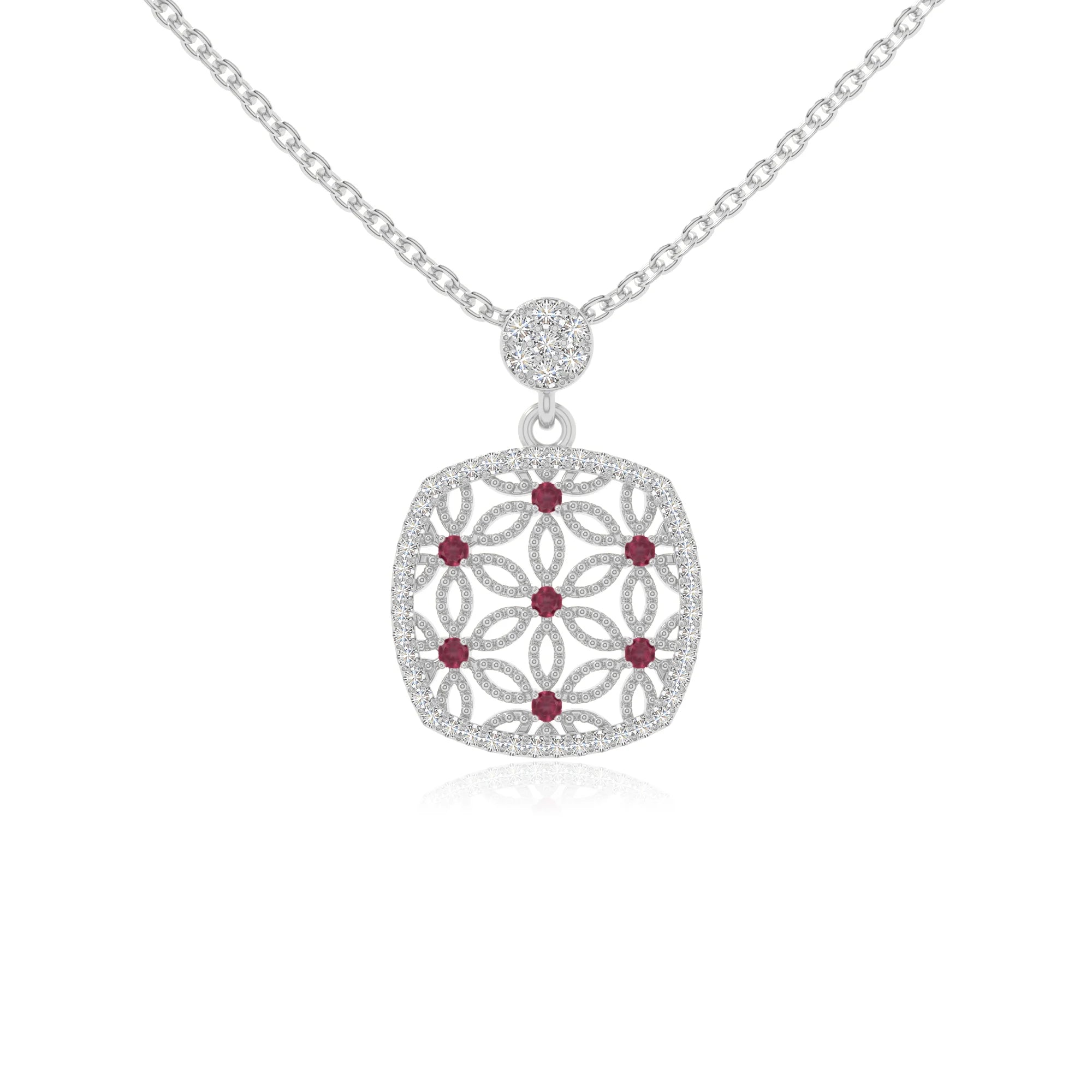 natural ruby infinity love knot necklaces in sterling silver 