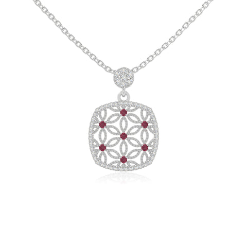 natural ruby infinity love knot necklaces in sterling silver 