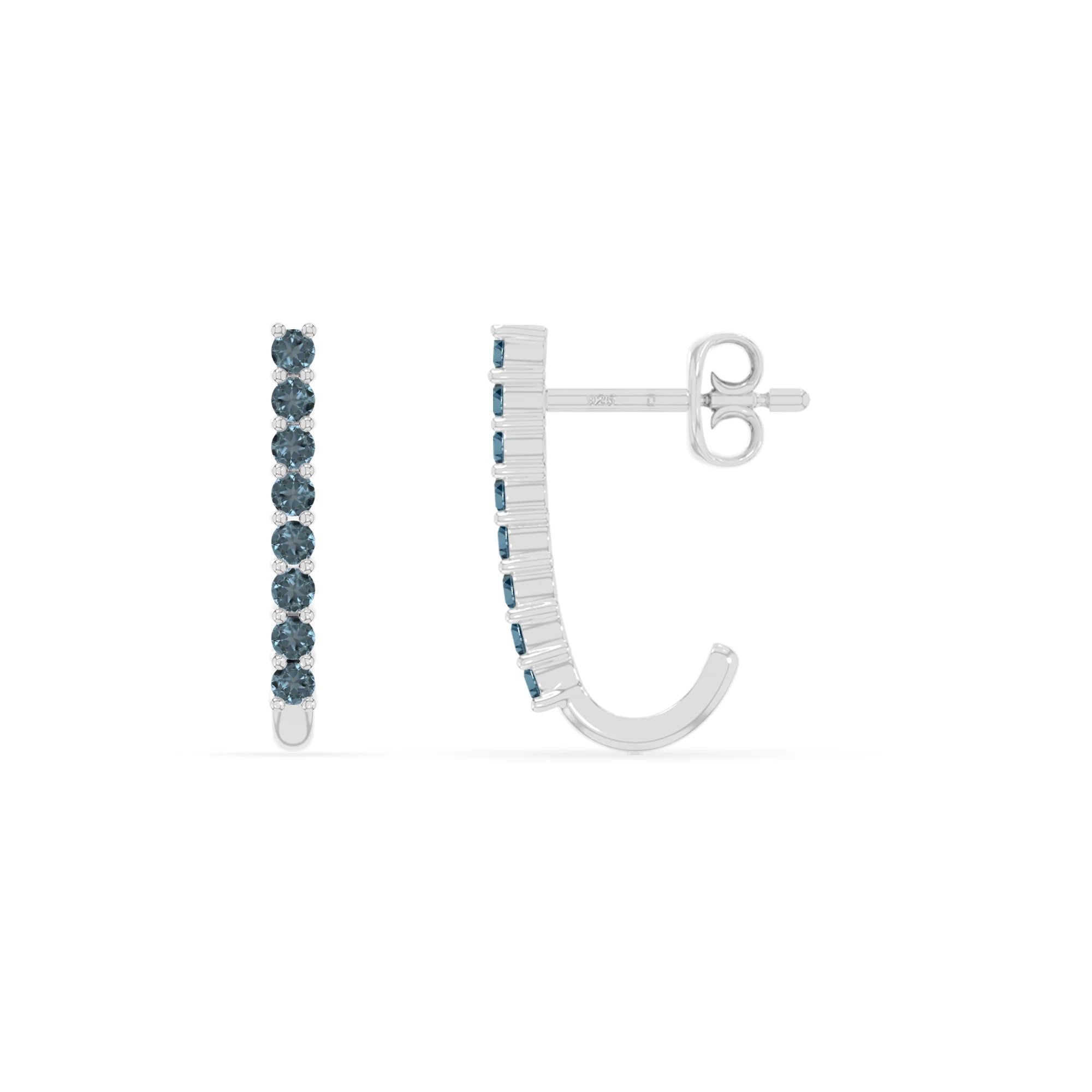 natural london-blue-topaz hoop earrings in sterling silver 