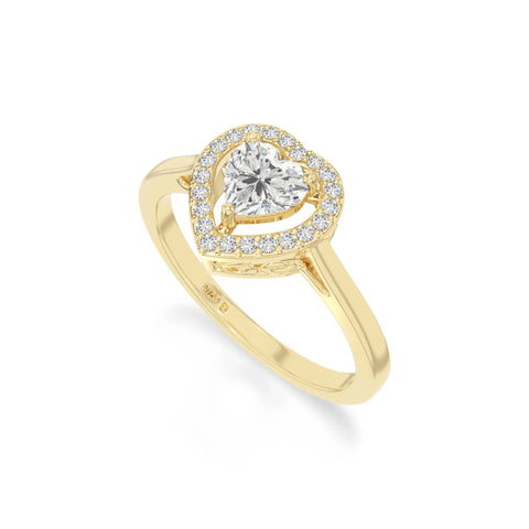 natural moissanite solitaire halo engagement rings in yellow gold vermeil