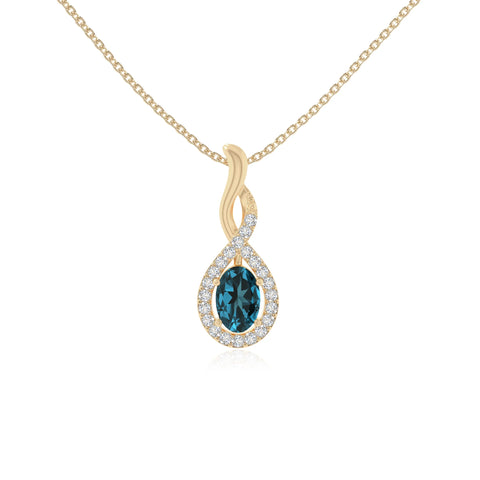 natural london-blue-topaz infinity necklaces in yellow gold vermeil 