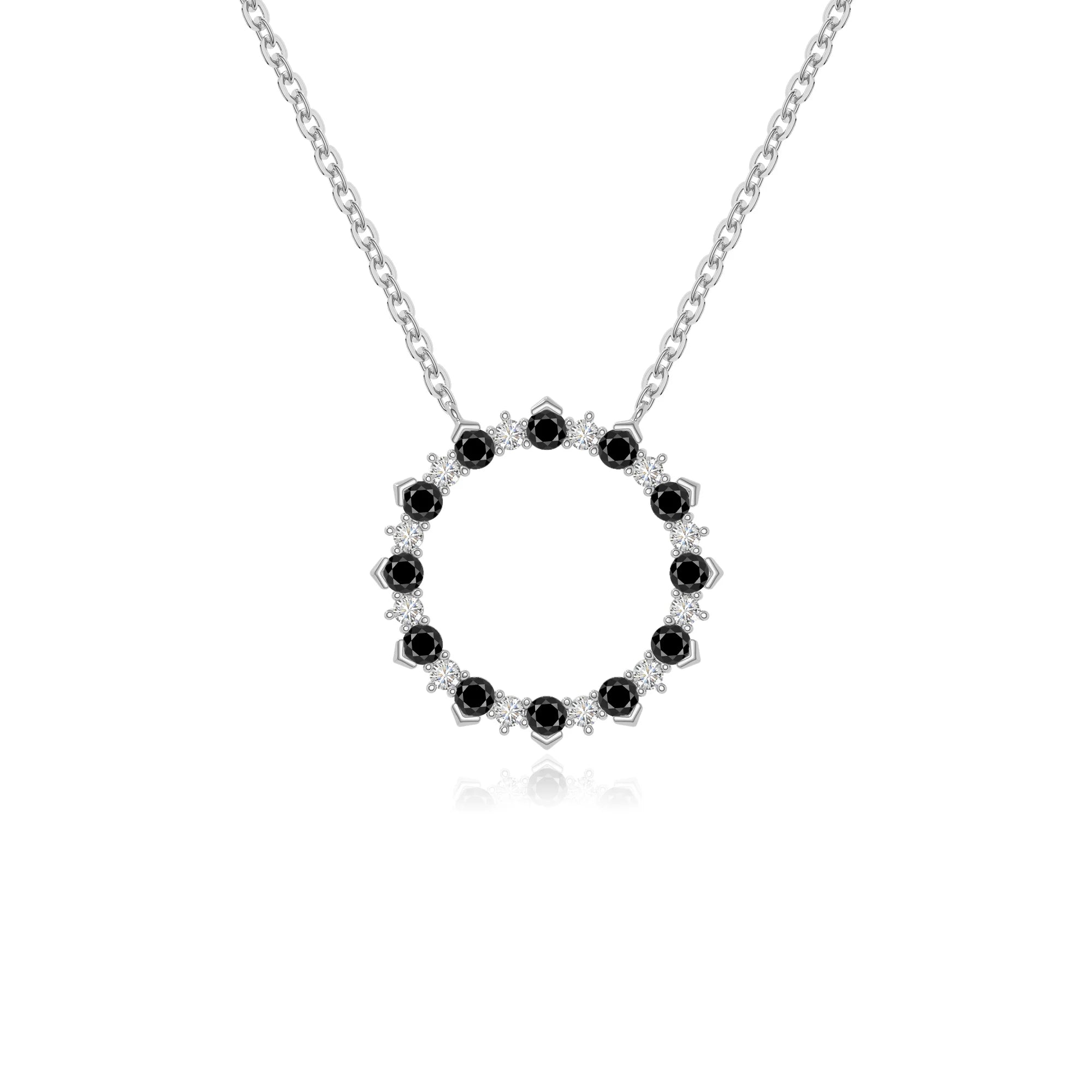 natural black-onyx sun necklaces in sterling silver 