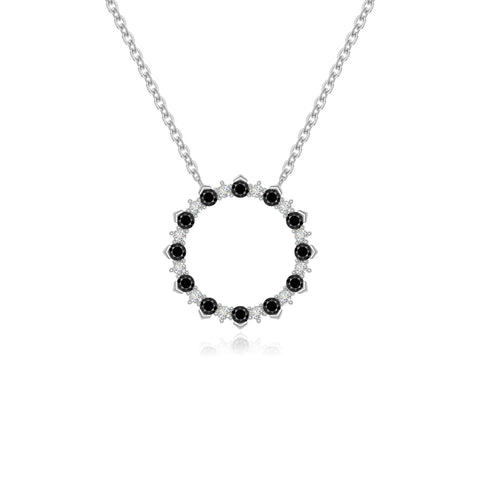natural black-onyx sun necklaces in sterling silver 
